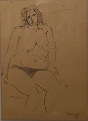 Michele Salemi, pen on paper, 1973, paper 24×17 cm, frame 41×34 cm.