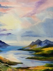Mountain Original painting oil,18×24 in, Birthday Gift, Handmade Decor,Home Gift
