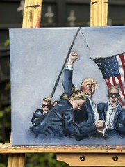 Oil Painting Mr President Donald Trump Portrait Realistic USA Home Deco Gift