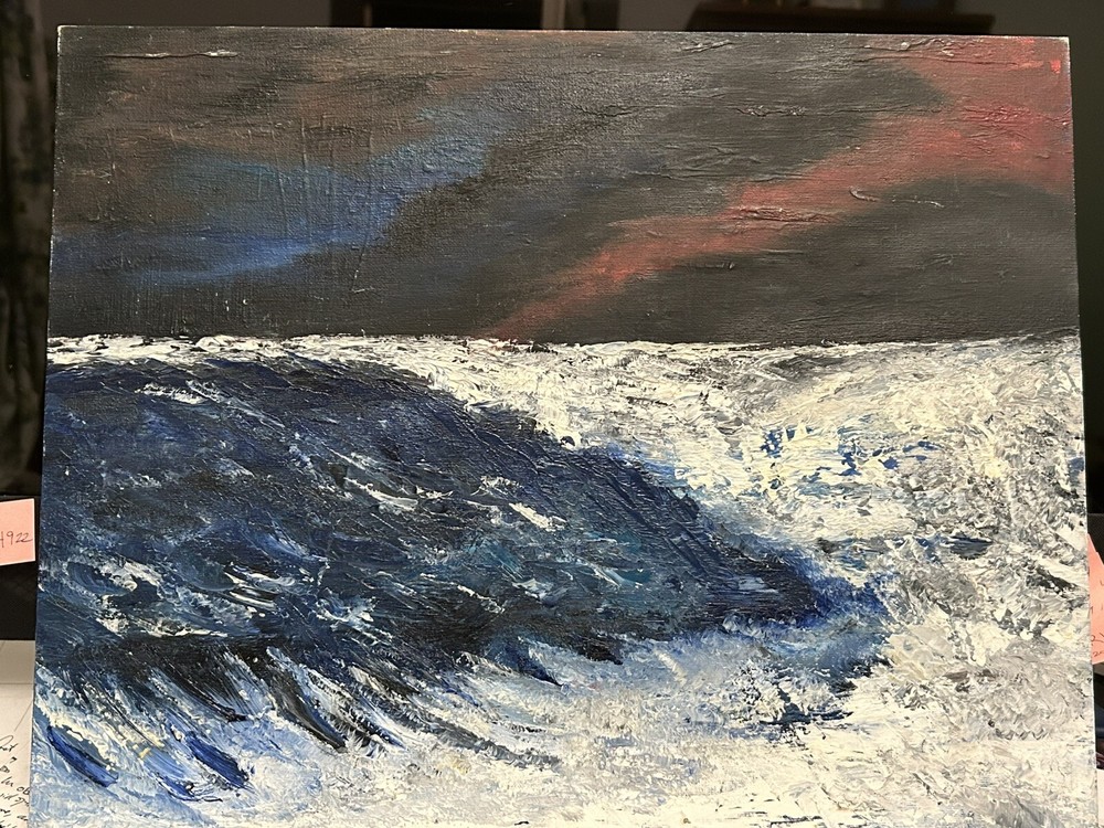 Sea Abstract Oil Painting, Ocean Arts, Beach House Art/original Sea And Sky ￼