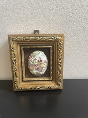 VTG Handmade Enamel On Copper By P.G.Collins Mini Picture Framed Made In England