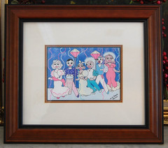 FRAMED SIGNED DE LA CERDA BUSEMI WATERCOLOR PEN CUBAN ART LA COMPARSA & CARNAVAL