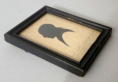 c.1820-1840 American Hollow Cut Silhouette Folk Art Miniature Portrait of Man