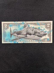 Great White Shark 2 Dollar Bill painting tattoo art Graffiti Art Street Art