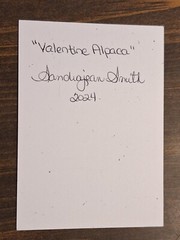 ACEO Original Whimsical Valentine Alpaca Watercolor Cartoon Painting