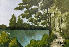 ORIGINAL WATERCOLOUR – Landscape in Schwalmtal.