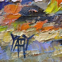 YARY DLUHOS Horses Equine Ranch Animals Original Art Texture Oil Painting