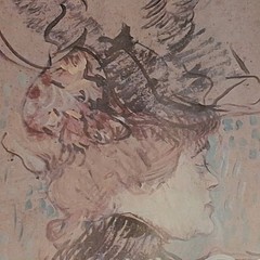 Henri de Toulouse-Lautrec French PROFILE D’FEMME Framed Art signed 1864-1901
