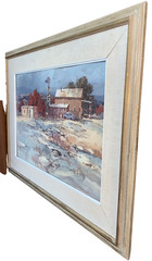 Listed NM Artist Don Brackett Original Watercolor Painting Adobe w Windmill