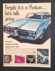 Vtg orig Illustration 68 Pontiac LeMans /GTO 400 Detroit painting Ad Art 3 /40
