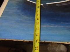 OOAK Lot of 3 original paintings collage boats 24×18 signed canvas Gallery Wall