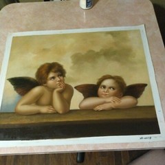Raphael , Two Cherubs, 20″ x 24″, hand painted repro
