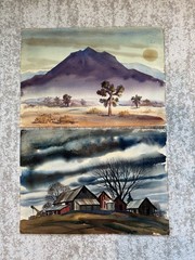 L. Trissel Original Watercolor Painting Lot of 2 Unframed Signed Approx. 18×24″