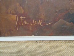 Vtg Signed Mid-Century Modern Painting Spanish Matador Bullfighter Framed