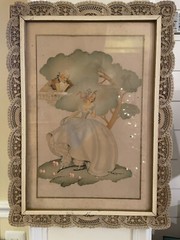 Maude Eggemeyer Water Color ~ Signed Colonial Courting Scene Framed RARE FIND🦄
