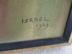 Original Painting of old man, signed and dated 1969, by J Neweth, Israel