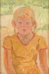 „Portrait of a Little Girl“ by Anatoli Dovzhenko, 1965, oil painting (m)