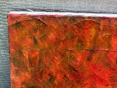 B. MILLER SIGNED ABSTRACT OIL PAINTING TEXTURED PYRAMID 12 X 12 CANVAS ORIGINAL