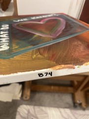 BLESSED#874 11×14 Book Heart Art Abstract Neo Expressionism Original Canvas