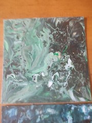 Lily Auger (1949 – ) „White and Green Explosion“ 2 Acrylic on Canvas
