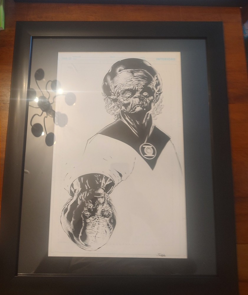 Green lantern, original David Finch, 11×17, framed and matted
