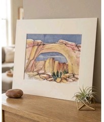 Original Watercolor Hickman Natural Bridge, Capitol Reef, Watercolor Signed 1997