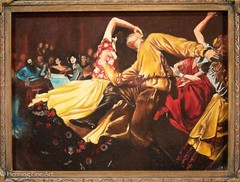 Stunning Vintage Oil Painting of 1950’s Swing Dancing, Unsigned, Framed & FINE!