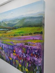 Lavender fields oil painting textured impasto painting impressionism landscape