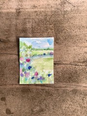 ACEO Watercolour Painting By Kenna Landscape 2.5” X 3.5” Signd Original ÀTC