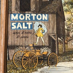 Vintage Morton Salt Girl Barn Country Painting Picture Art Canvas Hargrove Frame