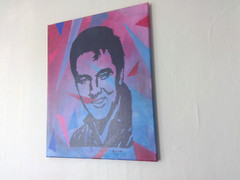 Elvis Presley Portrait Realism Abstract Pop Art Hand Painted 16×20 Canvas