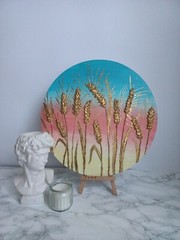 Interior round painting “Ears of ears at dawn”
