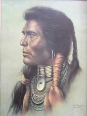 BILL HAMPTON CANVAS PRINT NATIVE AMERICAN INDIAN WARRIOR
