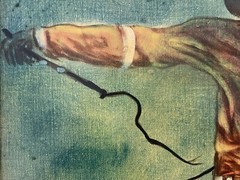 🔥 Vintage Old West Cowboy Horse Bronco Portrait Oil Painting – VERDULT, 1960s