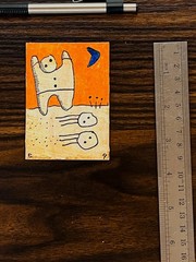 e9Art ACEO: 2 visitors arrived at midnight from the wrong direction, which…
