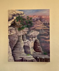 Oil Painting Grand Canyon Landscape Arizona Lookout Vista Colorado River