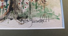 Framed Matted Signed Original Landscape Watercolor Painting 14″ x 11″