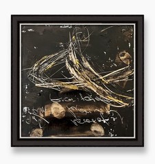 Astronomy Abstract Brutal Art Framed Black Hole Equations & Dark Energy Texture