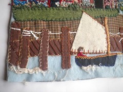 First Solo Sail Americana Folk Primitive Textile Art Cynthia Gallant-Simpson