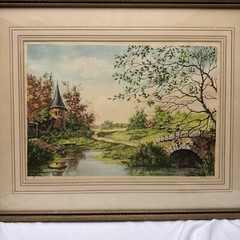 1930’s Print Signed by Martinet “ The Little Castle” Paris Etching Society