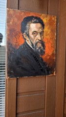 Michelangelo Original Portrait Painting Acrylic On Canvas Signed by Artist 2026