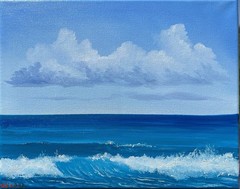 Original Ocean Oil Painting On Canvas Waves Seascape Tropical Surf Artwork 8×10