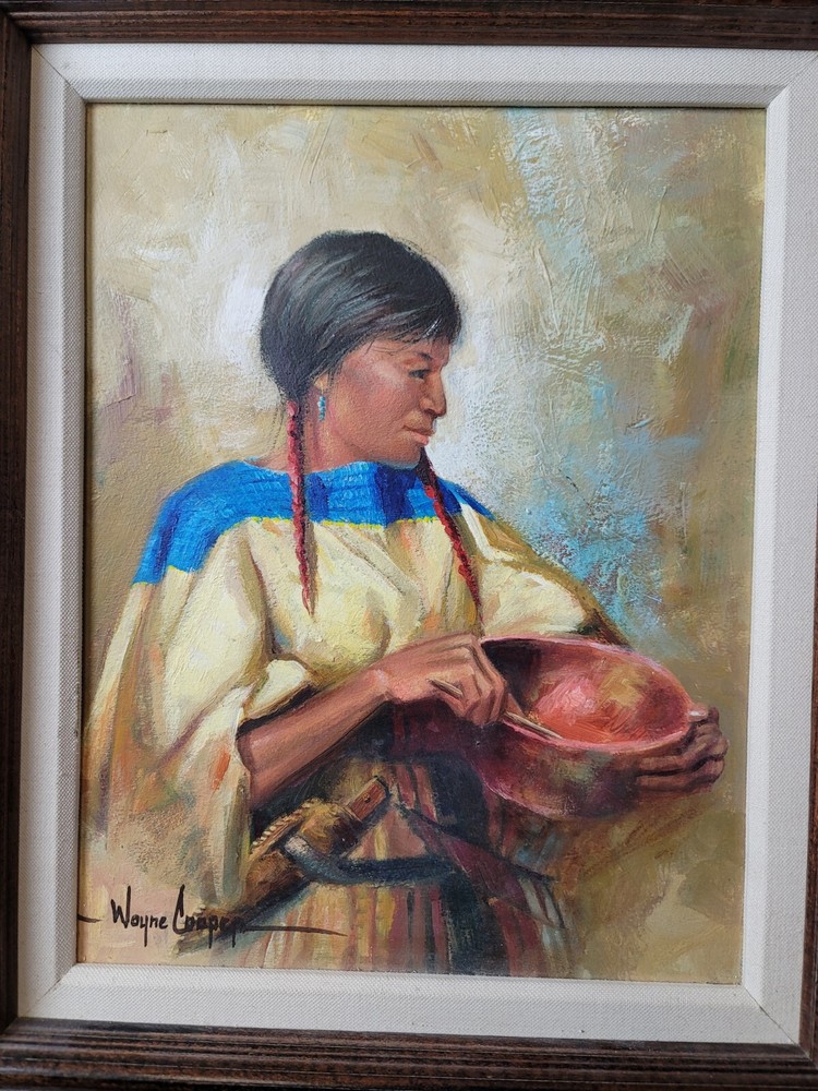 Wayne Cooper Original „Cheyenne Cook“ Acrylic Painting 12″×15″