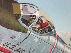 Raymond Waddey Painting US F-86D Sabre and B-57 Canberra, Signed Ron Beck 18×24″