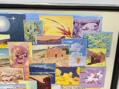 Vintage Signed Multi Panel Southwestern Inspired Original Painting Framed