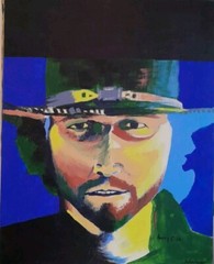 Acrylic on Canvas Portrait of Bee Gee Barry Gibb. 22×28 Original Painting