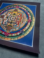 Kalachakra Mantra Mandala Thangka Multicolored Gold original Hand painted Thanka