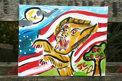 PATRIOT WEREWOLF FULL MOON Jr CHARLIE FAST OUTSIDER POLITICAL FOLK POP ART USA
