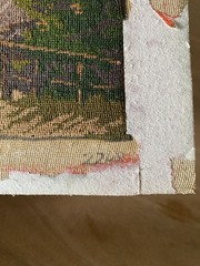 Primitive Pastoral Needlepoint Folk Art Windmill Landscape Antique