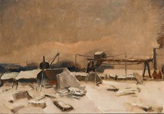 Albert Delaunois (1895-1936) – Framed Early 20th Century Oil, Winter Landscape